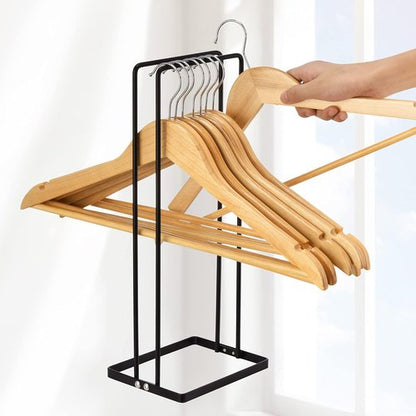 EASTTOWEST Hanger Organizer - Sturdy Black Carbon Steel Rack Holds 110 Wire Hangers | Ideal for Closet & Laundry Room