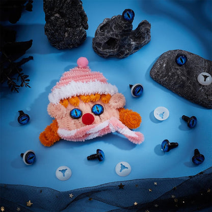 PH PandaHall 14mm Craft Safety Eyes, 20PCS Glow in The Dark Crochet Eyes Luminous Dragon Eyes Plastic Craft Crochet Eyes with Tray for DIY Crochet Stuffed Animal Teddy Bear Halloween Decor Making