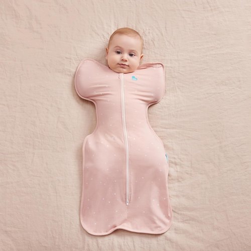 Love to Dream Swaddle UP - Baby Sleep Sack for Self-Soothing | Snug Fit, 1.0 TOG, Small 8-13lbs, Powder Pink Twinkle