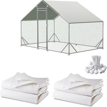 11.3 6.3 (2 Pack) Chicken Coop Cover Waterproof and UV, * FT Chicken Run Cover for Winter with Ball Bungees Cords