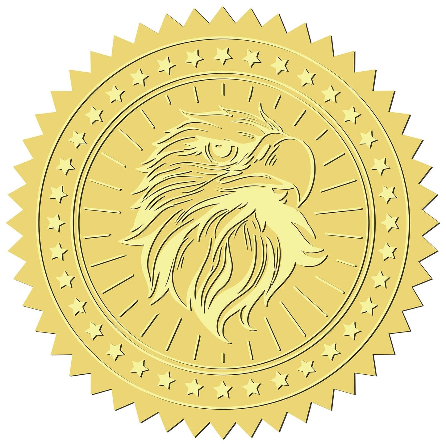 CRASPIRE 408Pcs Eagle Gold Foil Embossed Stickers 2" Bird Self Adhesive Envelopes Seals Sticker Round Labels for Independence Day Invitation Graduation Corporate Certificates Diplomas Gift Wrapping