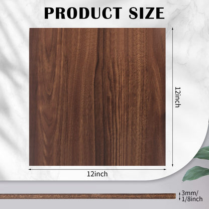 12 Pcs Walnut Unfinished Wood Craft, 3MM 1/8" x 12" x 12" Walnut Unfinished Plywood for Laser Cutting & Engraving, CNC Cutting, School DIY Projects 12 Pcs