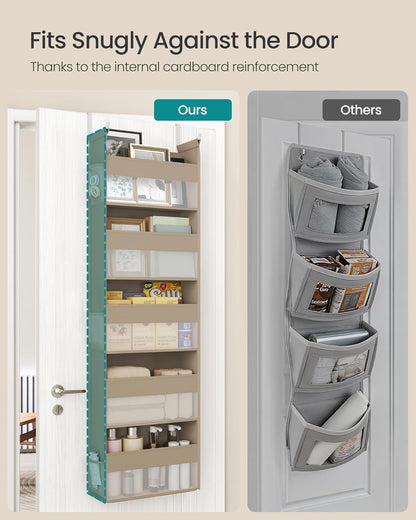 5 5-Tier Summer URDH007Y01 SONGMICS Over The Door Organizer, Hanging Door Organizer with Large Pockets, Fabric Storage