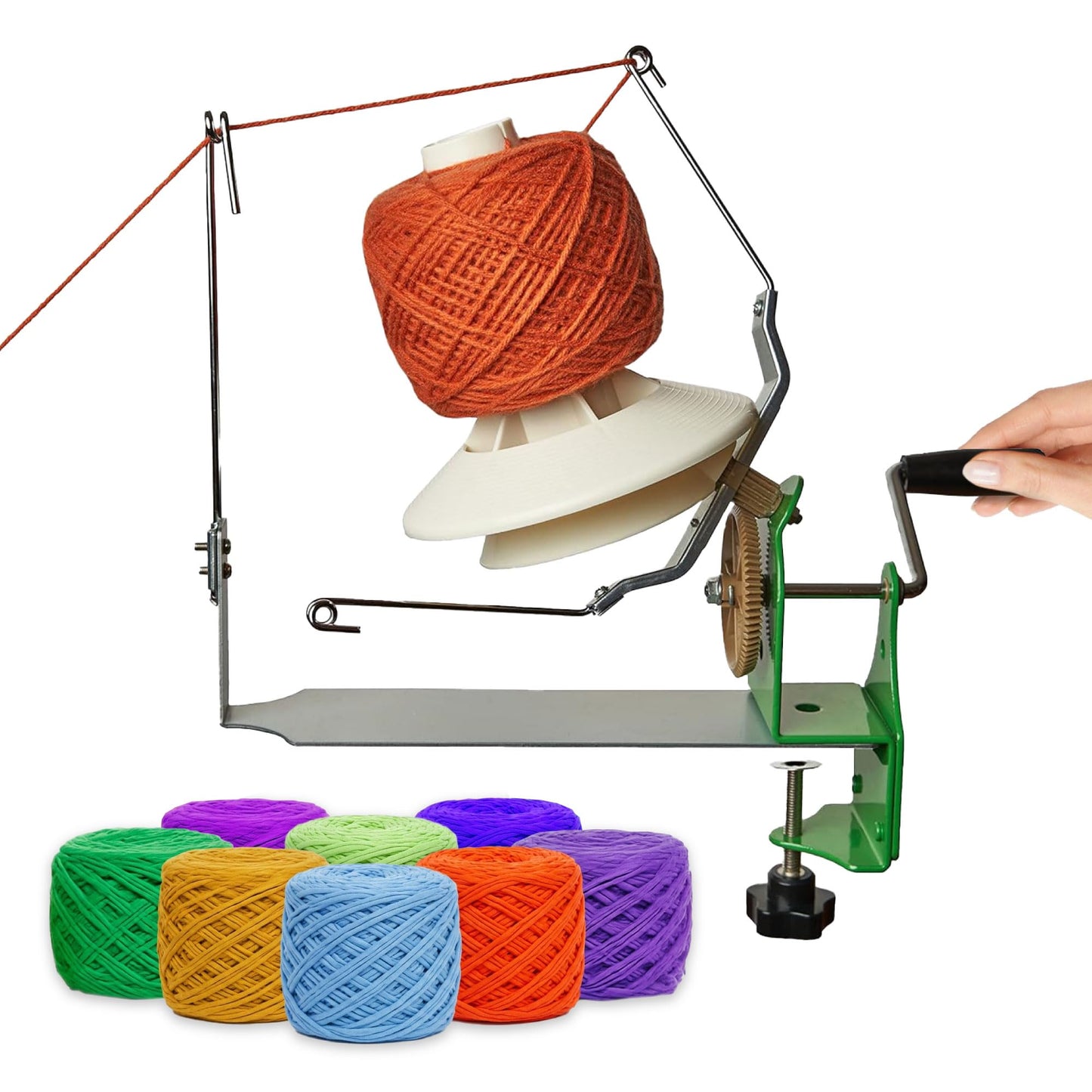 Olikraft Large Yarn Winder Large Capacity 10 oz - Hand Operated Metal Jumbo Yarn Winder - Durable Crochet Tools & Accessories
