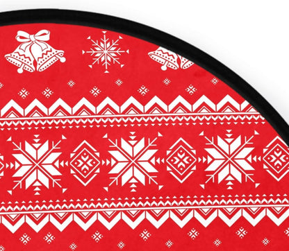 Christmas Boho Round Rug, Merry Christmas Area Rug for Bedroom Living Room, Non-Slip Floor Mat Carpet