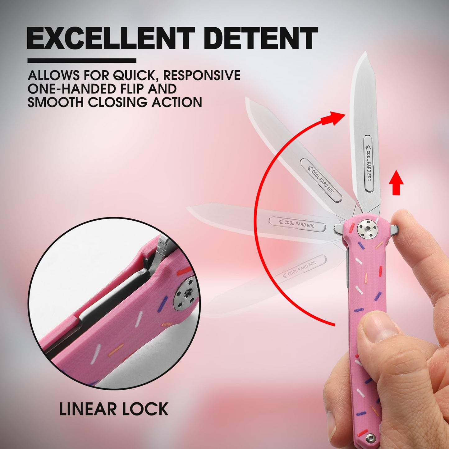 Mini Slim Folding Scalpel，Scalpel Pocket Knife with 10pcs #60 Replaceable Razor Blades,G10 Handle EDC Utility Knife with Liner Lock,Pocket Clip，Gift for Men Women（Donut）