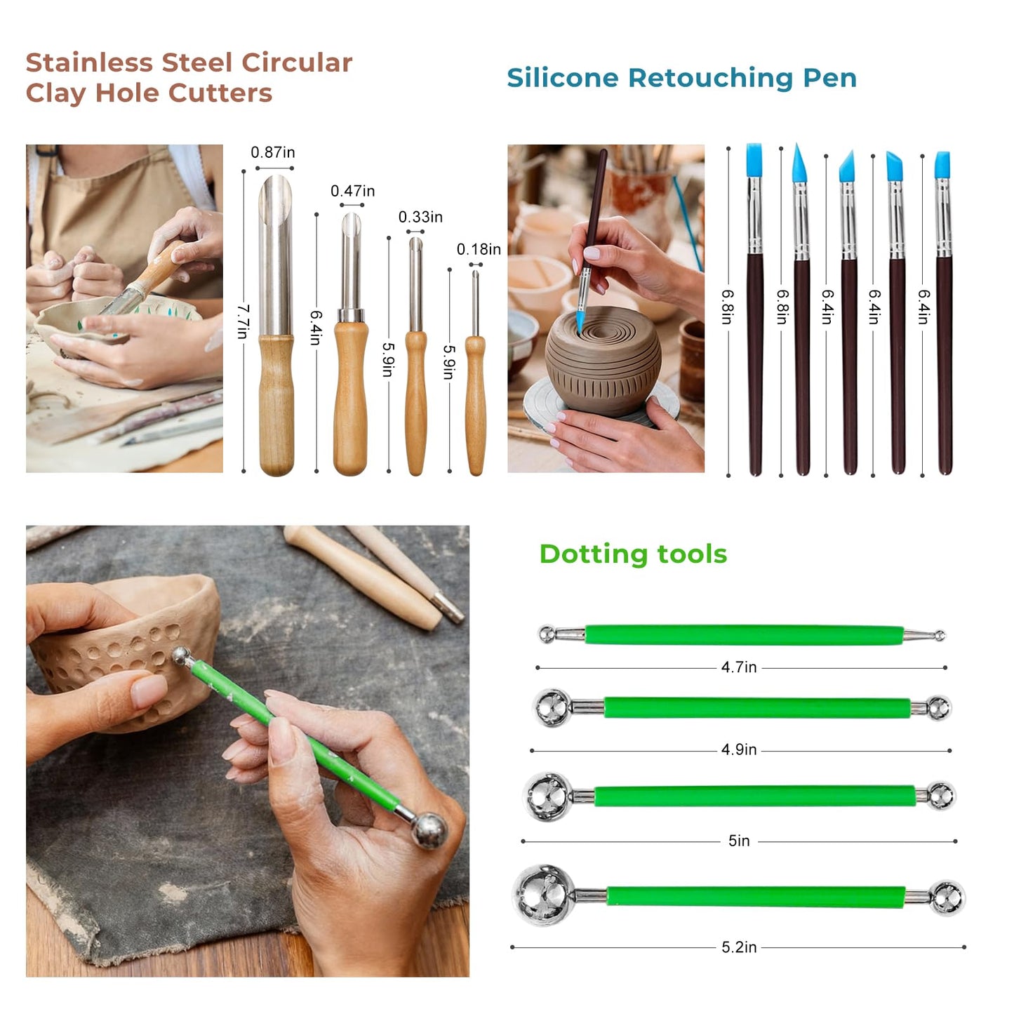 42 PCS Adult Clay Sculpting Tools Kit, All-in-One Pottery Tool Set for Carving, Molding & Shaping - for Adult Hobbyists and Artists