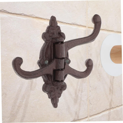 Movable Wall Hook Coat Hangers, Metal Clothes Hanger, Cast Iron Hooks for Wall Mounted Utility Clothing Rack
