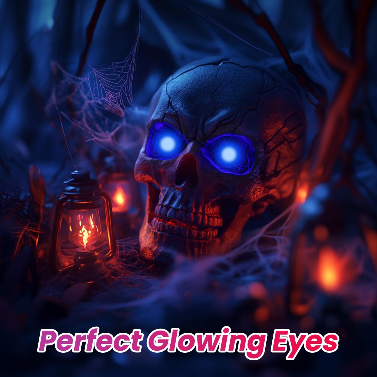 YnGia Led Eyes for Mask Skeleton Ghost Black Cat Spider Pumpkin Spooky Tree, EL Panels Light for Cosplay DIY Themed Party Decor (Blue, 20mm)