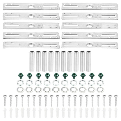 PATIKIL 4" Ceiling Light Plate Kit, 10 Pack Light Crossbar Mounting Bracket Universal Lamp Fixture Hardware Set for Chandelier Wall Light, Silver