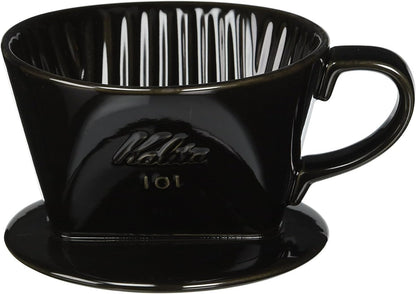 Kalita #01005 Ceramic Coffee Dripper, Black, for 1-2 People