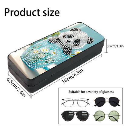 5D DIY Diamond Painting Kit Special Shape Diamond Art Eyeglass Case, Handmade Diamond Art Sunglasses Glasses Storage Box, Partial Mosaic Making Craft for Adults Travel Sunglasses Storage Box Gift