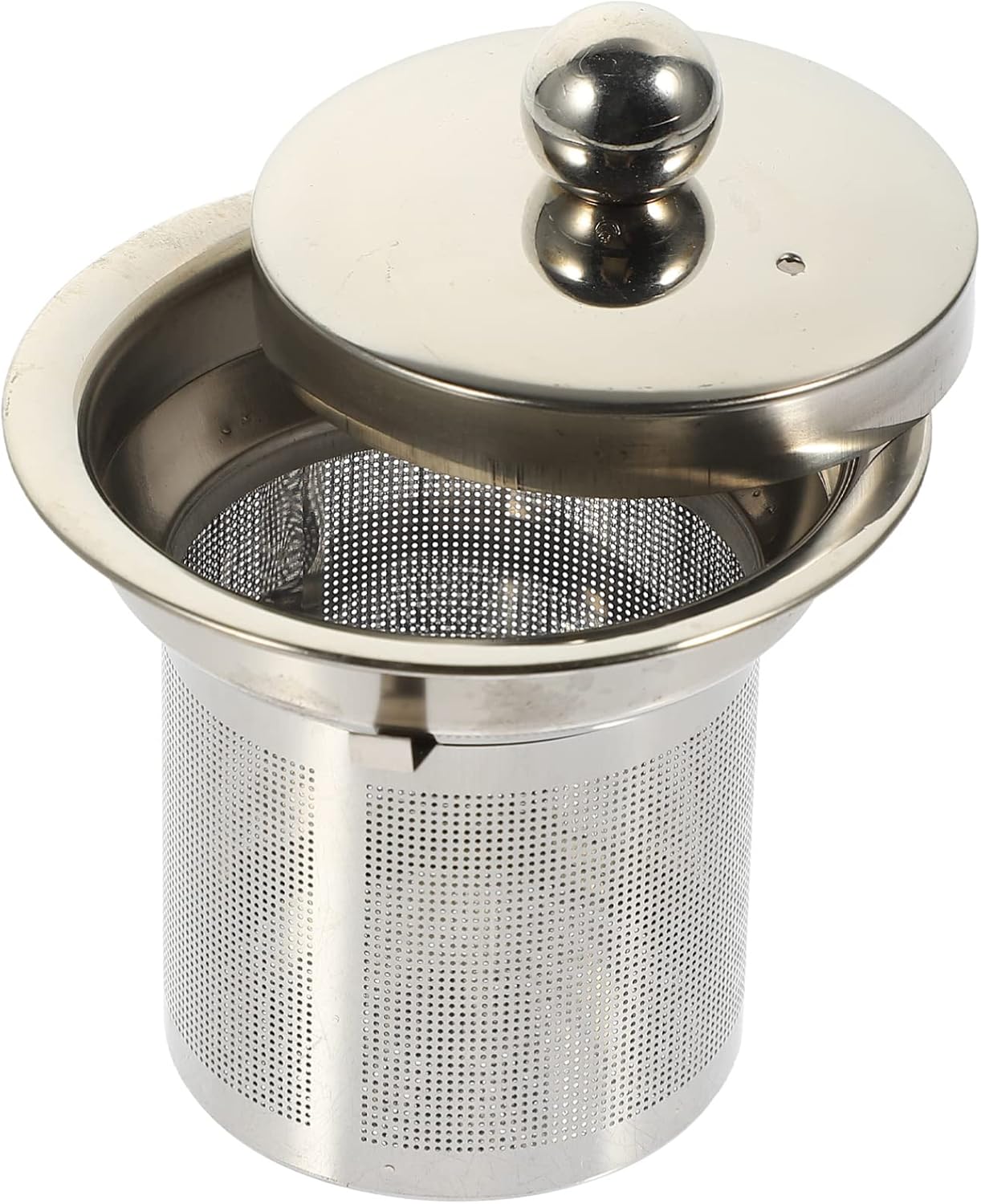 Hemoton Tea Strainer Insert with Lids, Stainless Steel Tea Infuser, Metal Teapot Replacement Mesh Strainer Accessories