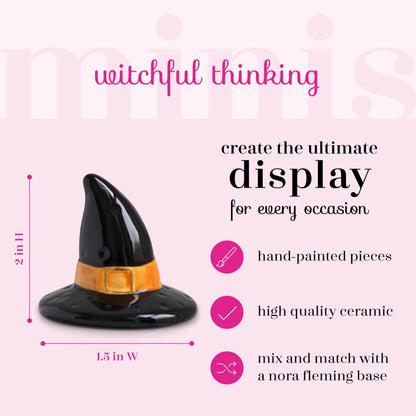 Nora Fleming Witchful Thinking - Hand-Painted Ceramic Halloween Decor - Fall Minis for the Home and Office