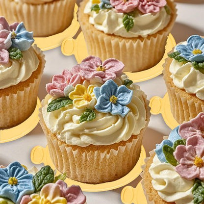 100pcs Mini Cake Boards 3.5 inch Round Gold Cake Base Paper Cupcake Dessert Displays Trays