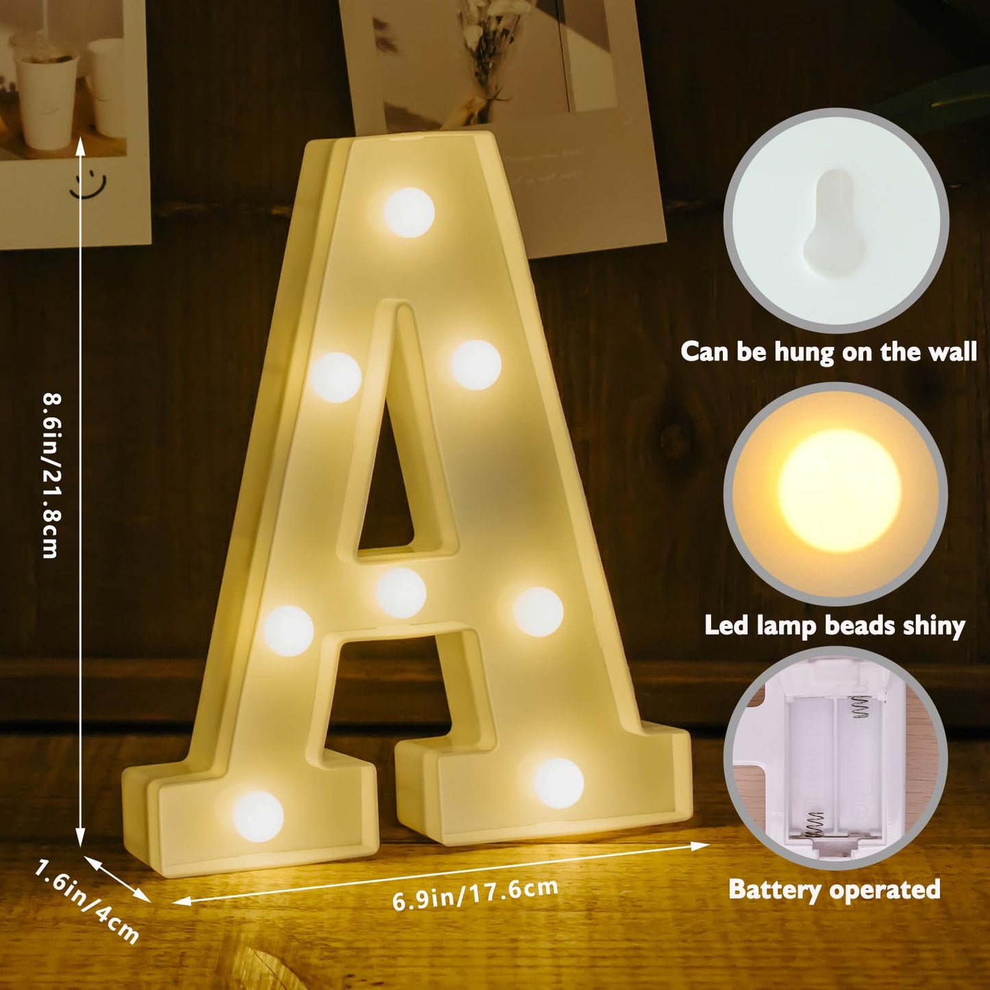 IFDGCTK BAR LED Marquee Sign, Warm White Light Up Letters, Decorative Led BAR Letter, Battery Powered Light Up Sign for Bar, Home, Party, Wall & Table Decor