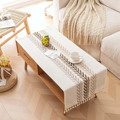 20" 60" SIELUNO Waterproof Coffee Table Cloth, Coffee Table Covers for Living Room Rectangle Cotton Linen Tablecloth