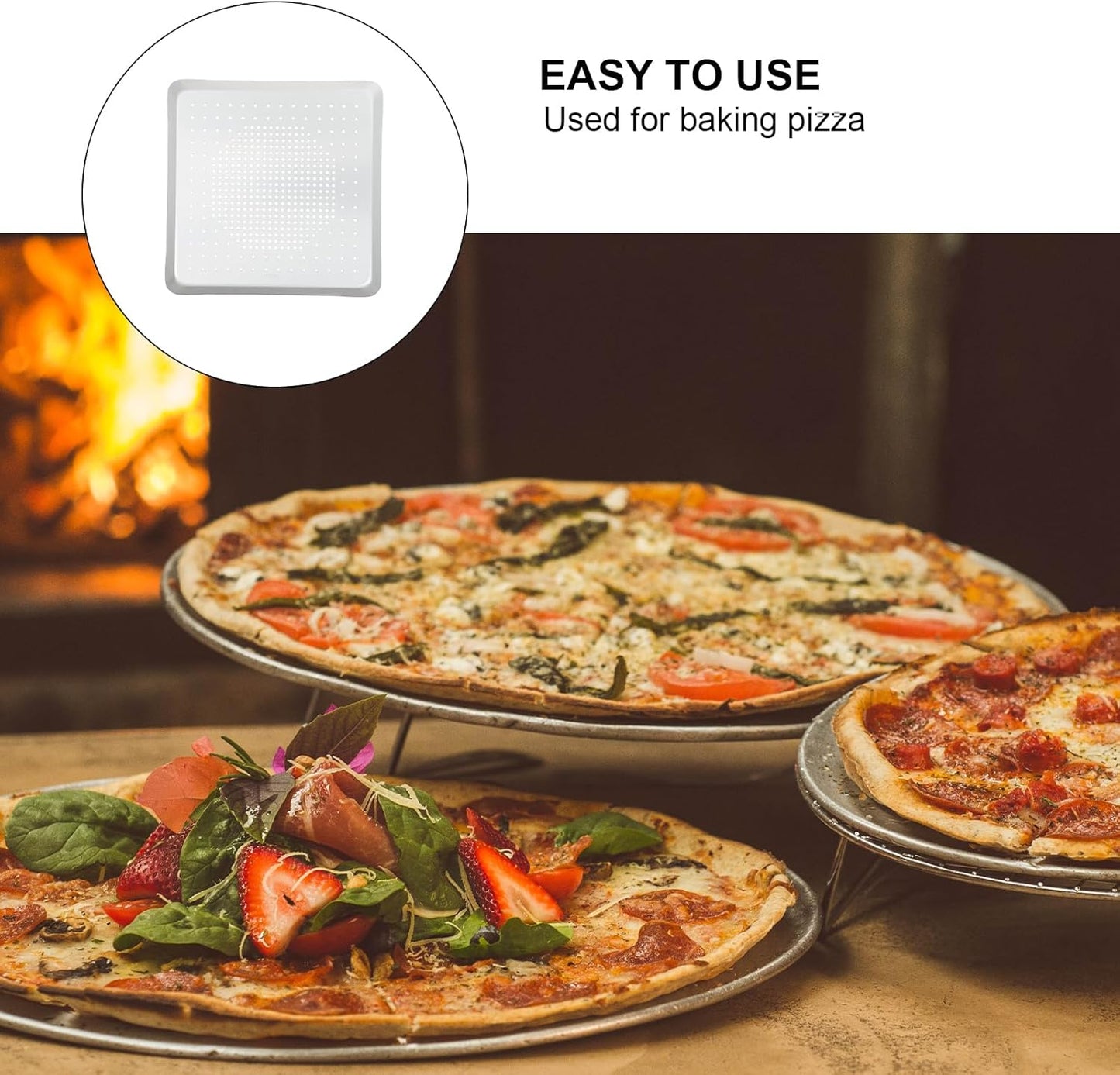 Luxshiny Mini Pizza Pan, 9 Inch Pizza Bakeware with Holes for Home Baking