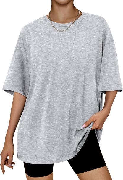 Trendy Queen Womens Oversized Summer T Shirts Plus Size Batwing Cute Casual Tops Short Sleeves Fashion Workout Clothes