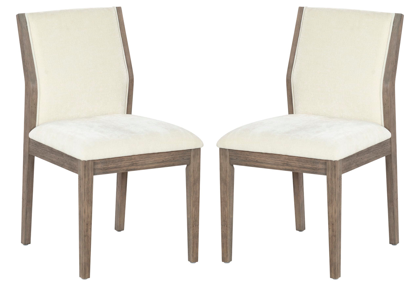 SAFAVIEH Couture Collection – Doriella Walnut Wood Dining Chair Set of 2, Modern Upholstered Dining Side Chairs with Padded Seat & Curved Back (SFV4276A-SET2)