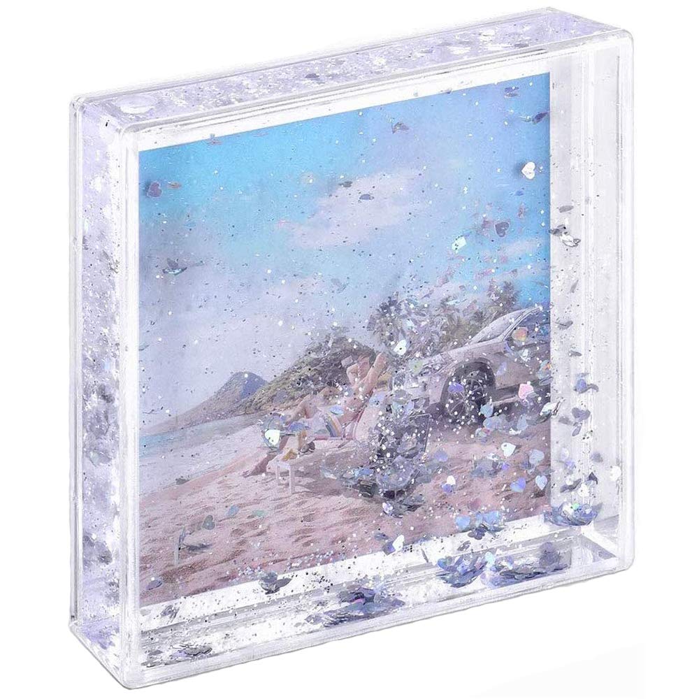 Kingho 4x4 Glitter Picture Frame Cute Liquid Acrylic Photo Frames for Family Friends Couples Gifts, Mount for 4x4 inch (10x10 cm) Picture