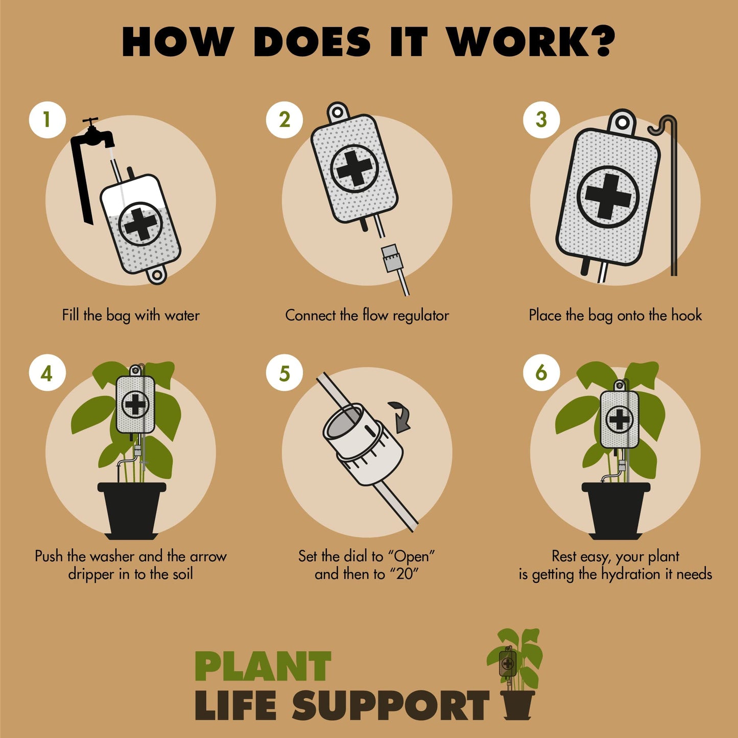 Plant Life Support - Automatic Watering System for Houseplants - Fun Garden Gifts - Home Accessories - Indoor Waterer
