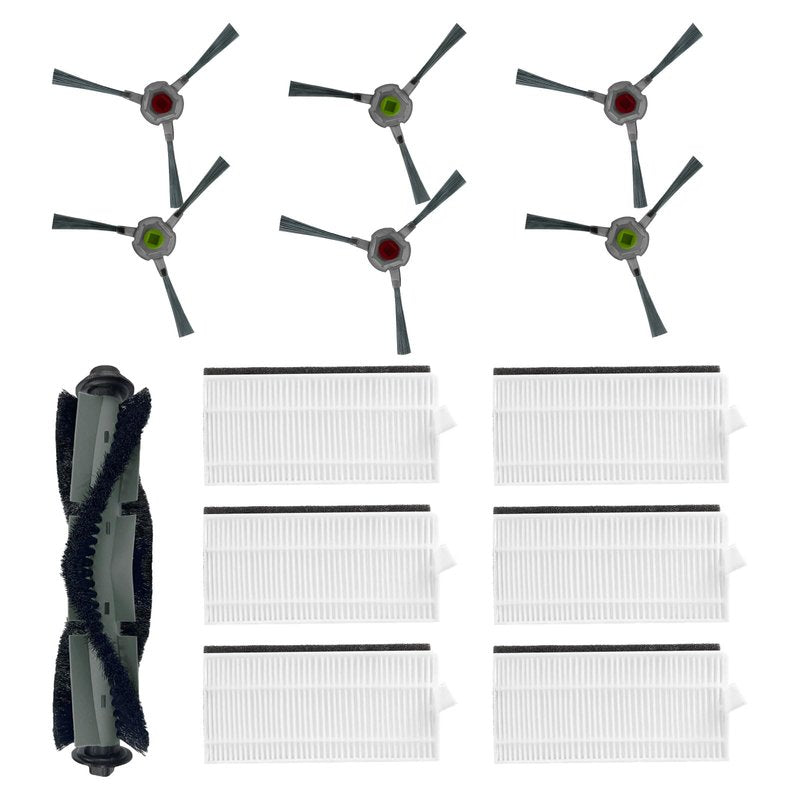 Replacement Parts Compatible with AIRROBO P20 Robot Vacuum Cleaner Spare Parts Accessories 1 Main Brush 6 HEPA Filter 6 Side Brushes, 𝐍𝐎𝐓 𝐟𝐨𝐫 𝐓𝟐𝟎 / 𝐓𝟐𝟓 / 𝐓𝟑𝟎 / 𝐏𝟑𝟎