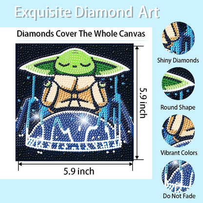 Diamond Art Kits for Kids,Diamond Painting for Kids' Mosaic Kits Ages 8-12 and 5D Diamond Art Gem by Number Kits Arts, Full Drill Painting Crystal Art Kits for Home Wall Decor 4 Pieces 6" X 6"
