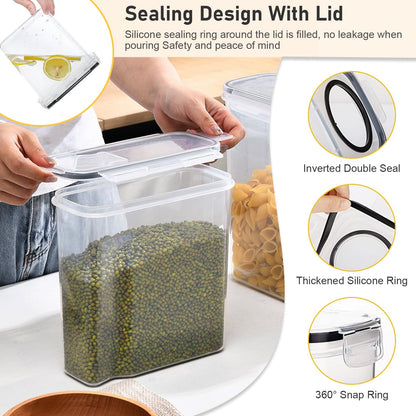 SHIMYUE 11 Pack Cereal Containers Storage Set (4L, 2.5L), Cereal Storage Containers with Pour Lids, Cereal Dispenser Pantry Organization Canister for Rice, Flour, Spaghetti, Oats,BPA Free, Leak Proof
