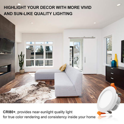 YGS-Tech Smart 3 Inch LED Recessed Lighting RGB WiFi Downlight, 5W Compatible with Alexa and Google Home, Dimmable RGB & CCT 2700-6500K Color Changing, 120V Ceiling Light with LED Driver (4 Pack)