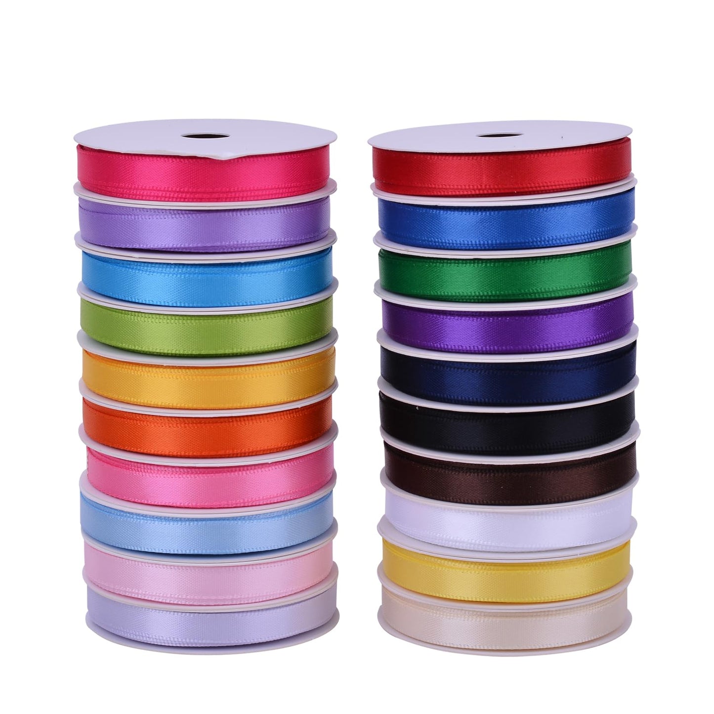 Ribest 1/4 Inch Solid Double Face Satin Ribbon Set for Gift Wrapping Hair Bows Craft Sewing-100 Yards (5 Yards*20 Colors)
