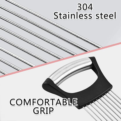 Assistant Slicers Stainless Steel Vegetable Rack Slicers Meat Slicers Onion Peeler, Potato Cutter Slicer, Vegetable Helper, Stainless Steel Fork Slicing, Kitchen Tool Cutting Chopper