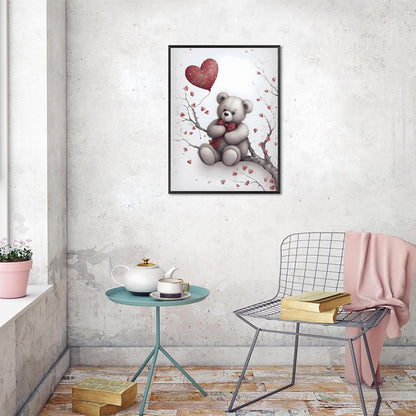 UPABLUNSO Teddy Bear with Heart Diamond Painting Kits for and Adults Beginners 5D Cute Diamond Art Kits DIY Paint with Diamonds Kit for Valentine's Day or Room Decor 12x16 inch