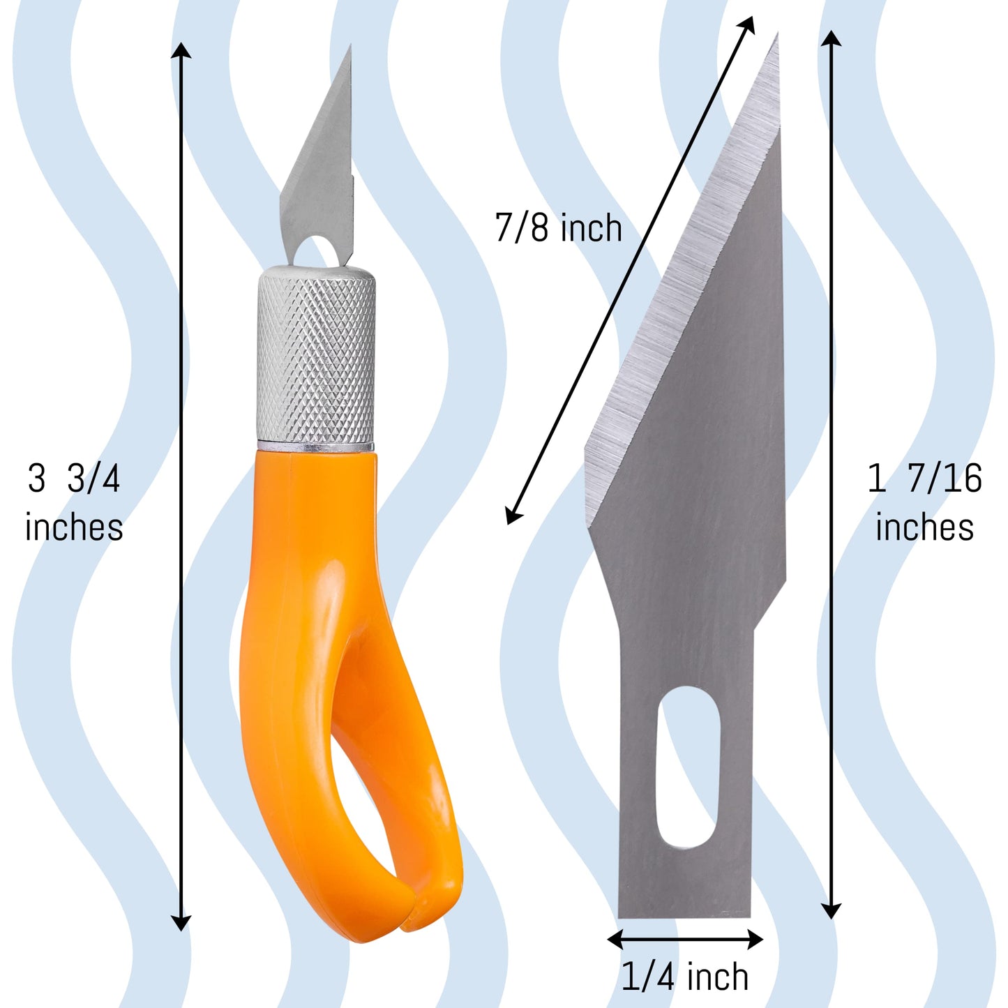 WA Portman Finger Knife Set – Ergonomic Precision Craft Knife with 100#11 Replacement Steel Precision Finger Blades – Strong & Durable Fingertip Blades for Trimming – Ideal for Crafts & DIY Projects
