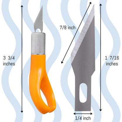 WA Portman Finger Knife Set – Ergonomic Precision Craft Knife with 100#11 Replacement Steel Precision Finger Blades – Strong & Durable Fingertip Blades for Trimming – Ideal for Crafts & DIY Projects