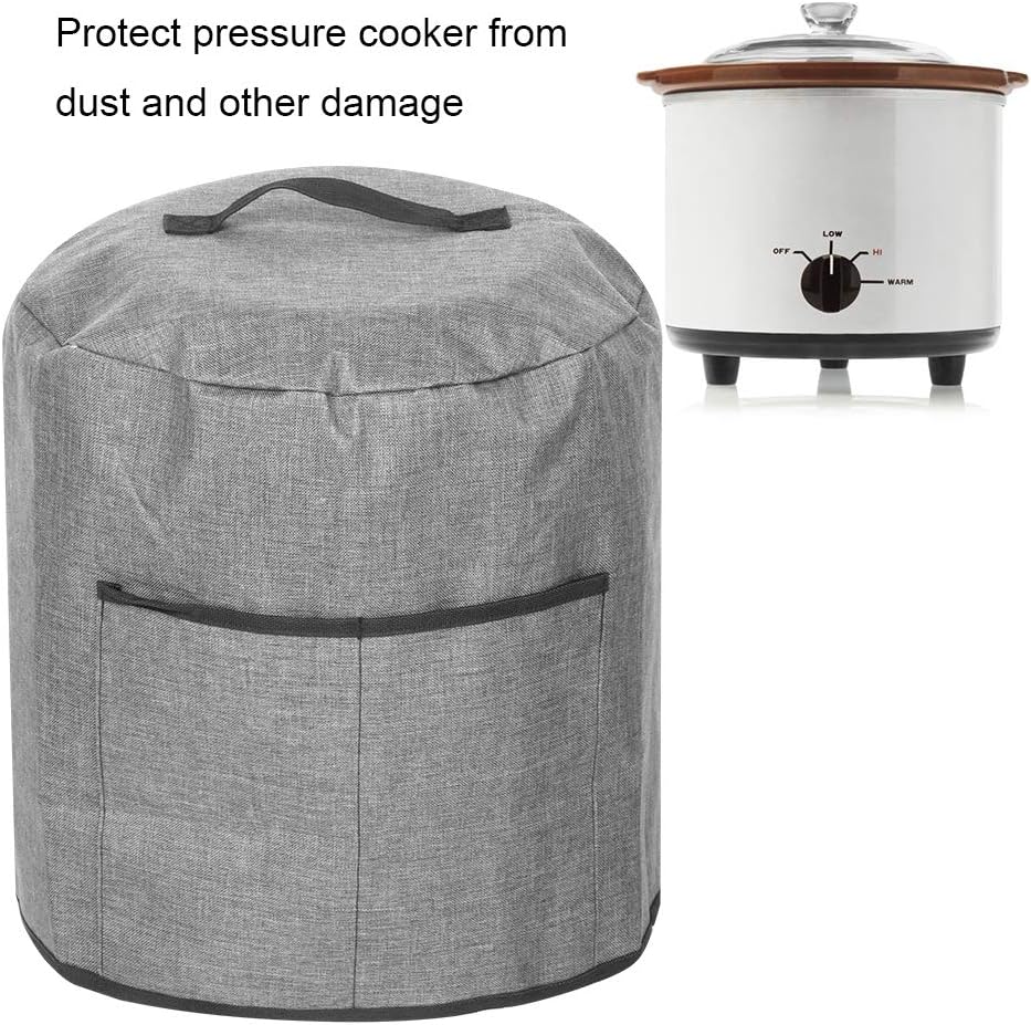 Dust Cover for Round Pressure Cooker with Pocket, Kitchen Appliances Accessories (Gray)