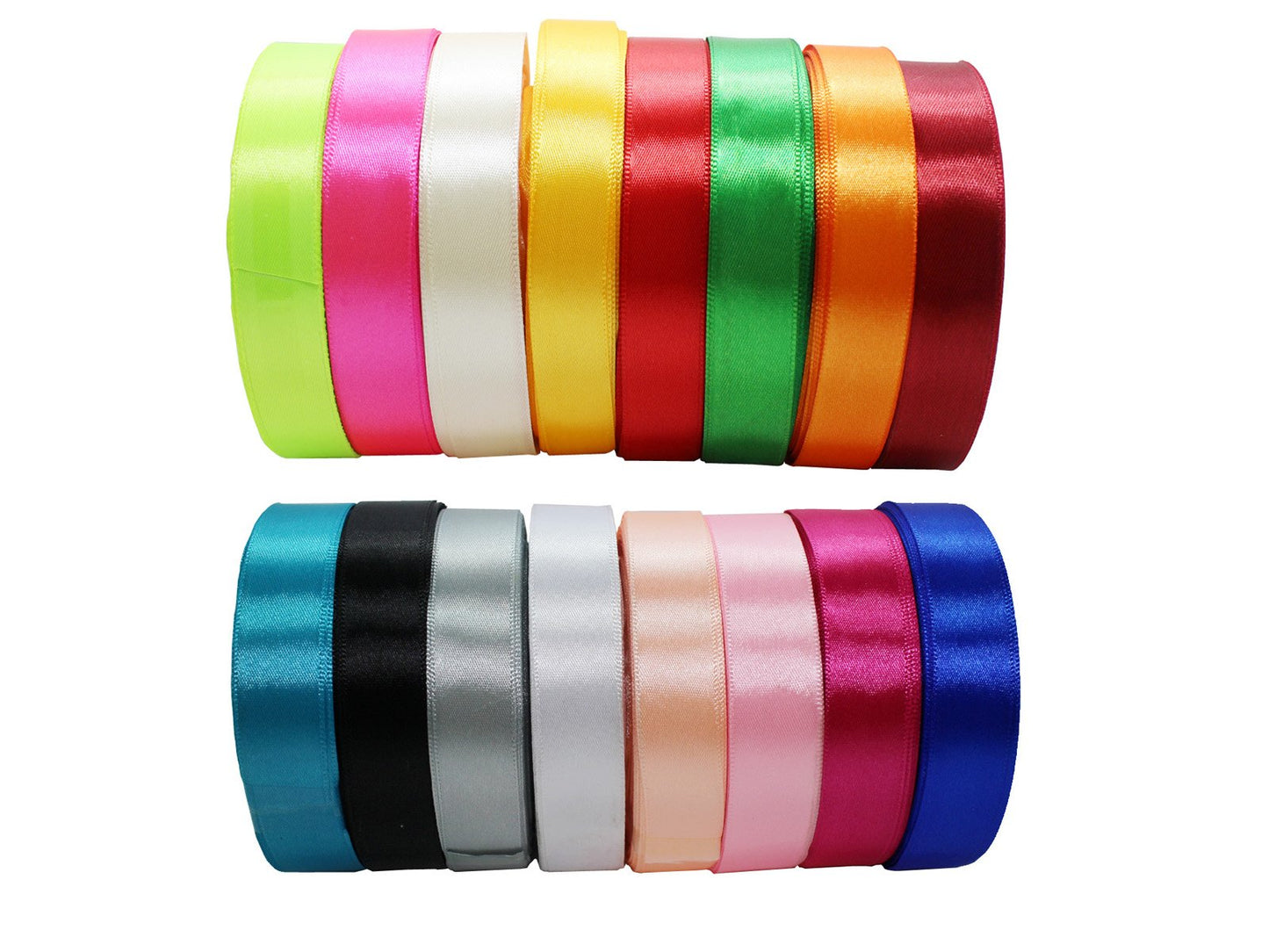 Assorted Solid Satin Fabric Ribbon 7/8 inch -400 Yards-Gift Package Wrapping Single Faced Ribbon for Boutique Flower-Hair Bow Clips-Crafting-Sewing-Wedding-Christmas Deco (20MM)