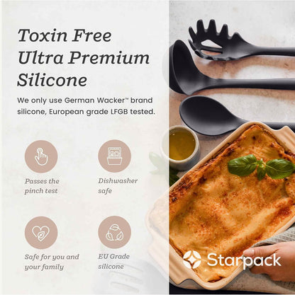 Starpack (13.5") 600F XL Premium Silicone Pasta Fork - Spaghetti Spoon High Heat Resistant to - Silicone Pasta Spoon