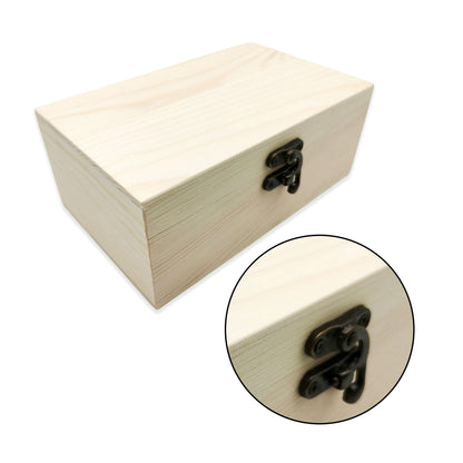 Unpainted Pine Wood Plain Box (1 piece): Small DIY Handcraft Storage Box (with hinged lid, 6.69×3.94×2.76inch)