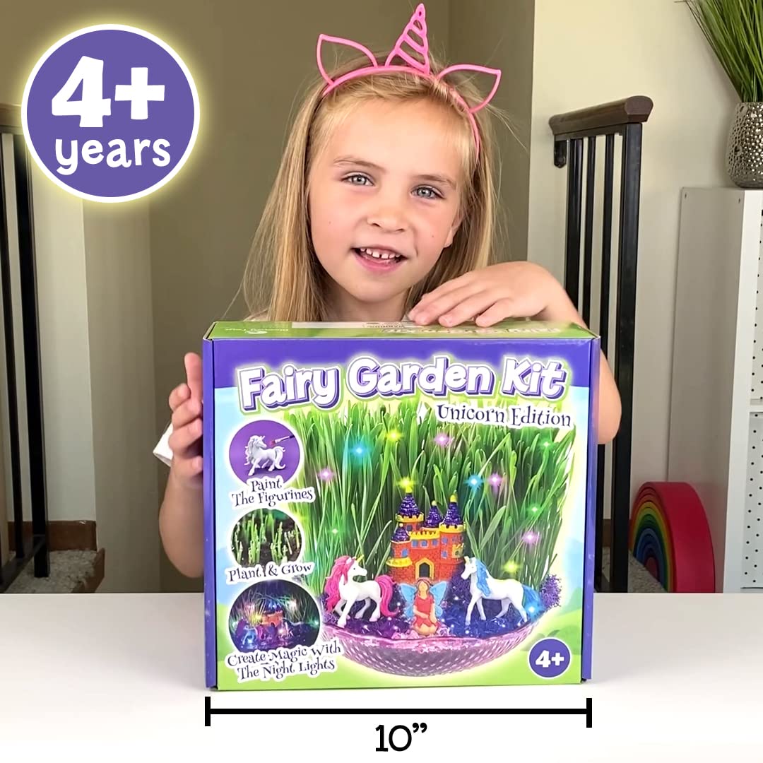 Bloonsy Unicorn Fairy Garden Kit | Light Up Terrarium Kit | STEM Toys | Arts and Crafts for Girls Age 4-12 | Science Presents