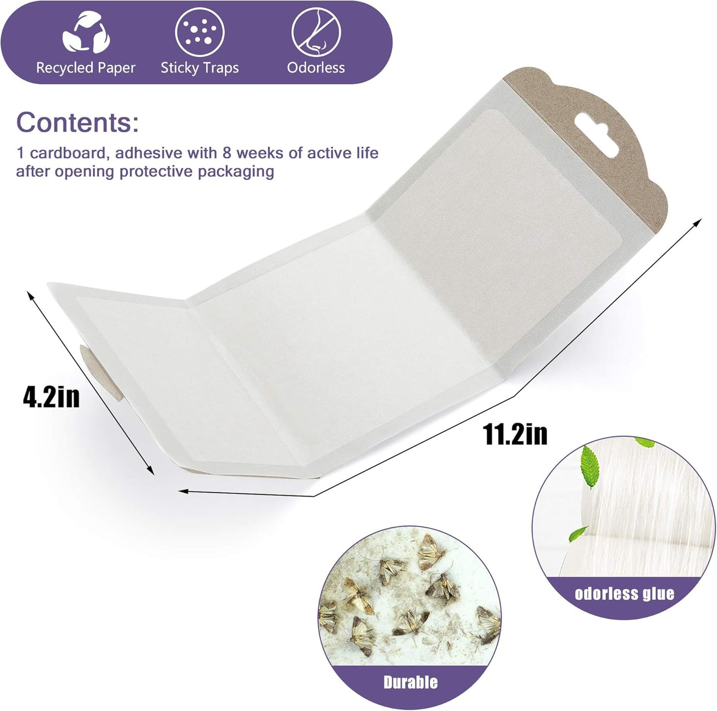 Clothing Moth Traps - 11 Count - Eco-Friendly Foldable Moth Control with Pheromone Technology