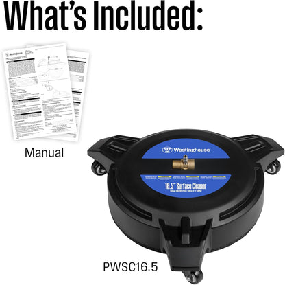 Westinghouse 16.5" Pressure Washer Surface Cleaner Attachment - 3400 PSI, 1/4" Connector | Compatible with Gas & Electric Washers