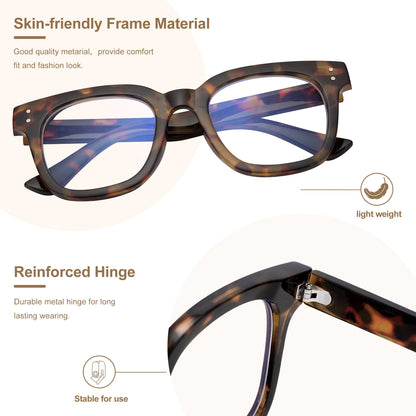 Madison Avenue Women Blue Light Glasses,Oversize Blue Light Blocker for Women, Anti Eyestrain & UV Protection Computer Eyeglasses Hanna (Tortoiseshell)