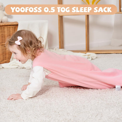 Yoofoss Baby Sleep Sack - 100% Organic Cotton Wearable Blanket for 18-24 Months | Lightweight 2-Way Zipper