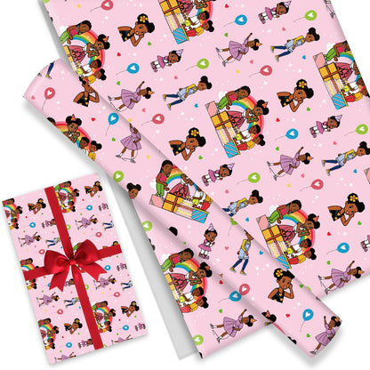 Fuyhiuous 4Pack Gracies Gift Wrapping Paper 20" x 30" Kraft Paper Wrapping Paper Sheets Pack for Kids Birthday, Gracies Corner Party Decoration