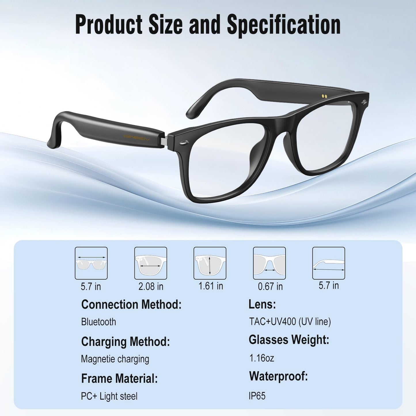 AI Translation Smart Glasses with Chat GPT for Men and Women, Bluetooth Sunglasses with Translator 164 Languages and Color-Change Lens, Music Playback & Hands-Free Calls, UV & Blue Light Protection