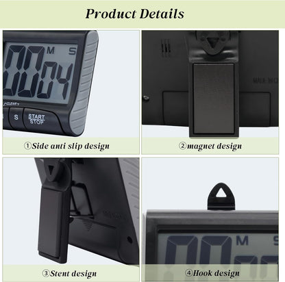 BXF SPORTS Large LCD Display Kitchen Timer -Magnetic Digital Timers,Loud Alarm,Memory and Fast Forward Function,Cooking