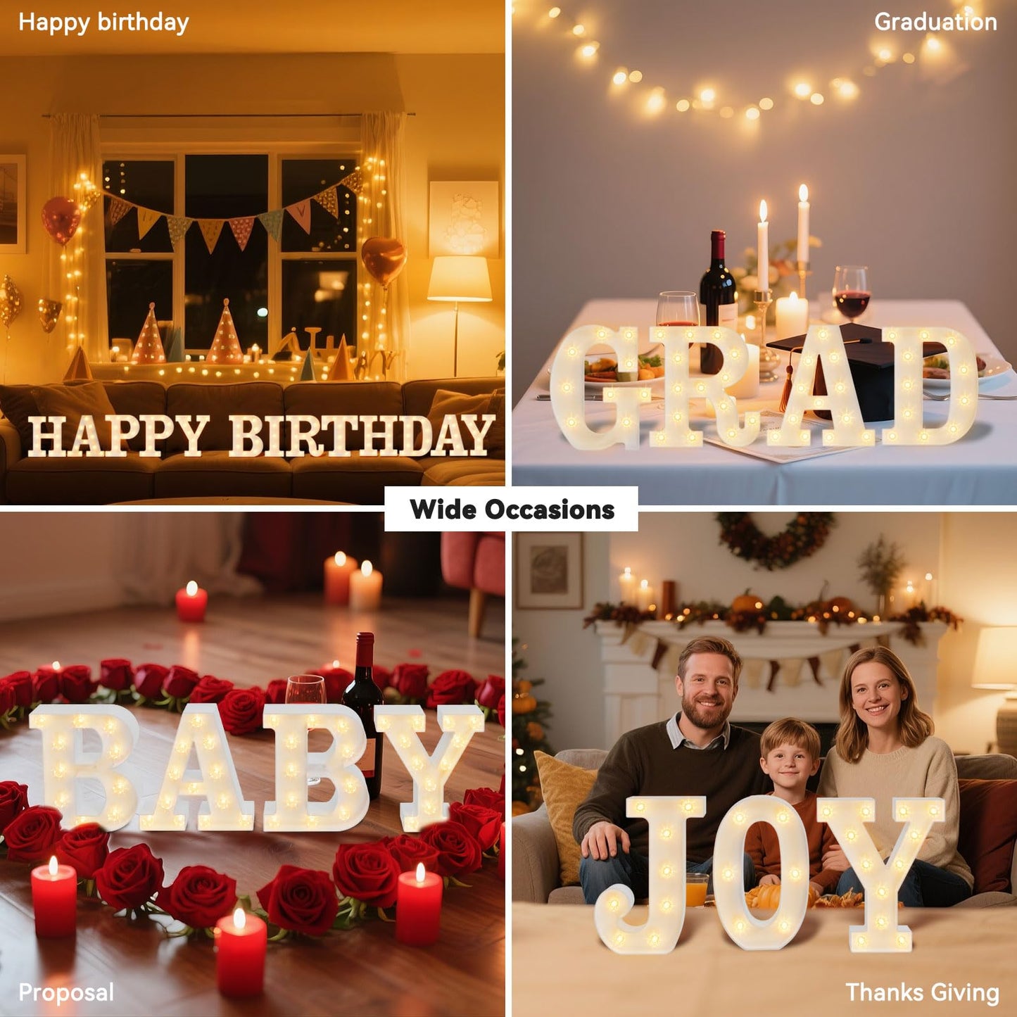 Light Up Letters, LED Letter Lights 26 Alphabet, Diamond Bulb Marquee Light Up Letters, Lighted Letter Sign Night Light for Home Party Wedding Birthday Graduation Decor-D
