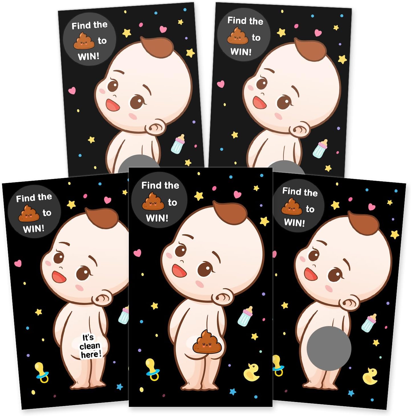 Zunaked 40 3 4 Baby Shower Games - Raffle Cards, Prizes & Ice Breaker Activities - Winners, Loser Card Designs - Boys