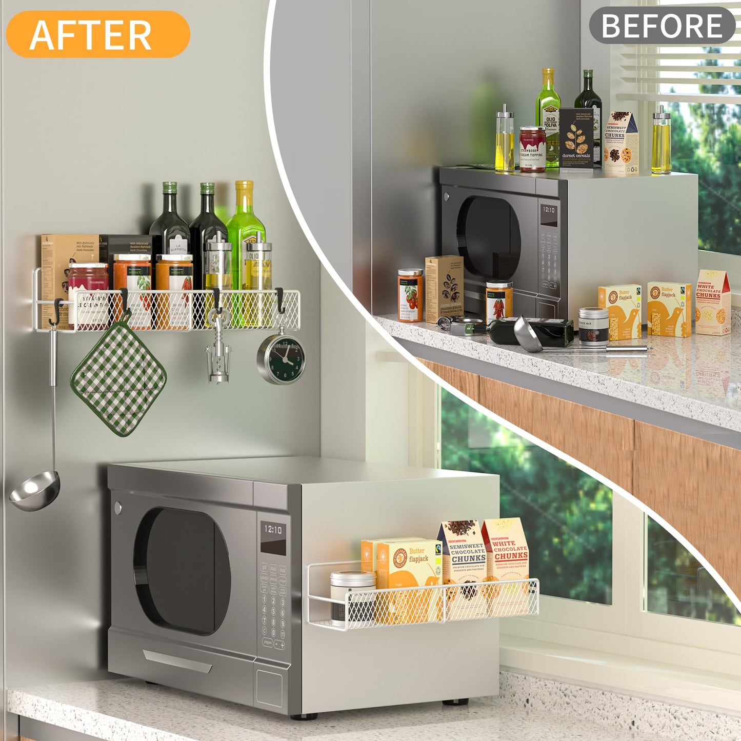 Magnetic Spice Rack for Refrigerator, 6 Pack 100% Metal Strong Magnet Shelf, Space Saving Spice Organizer, Home Kitchen Laundry Room Storage Organization W/ Paper Towel Holder, Utensils Racks (Grey)